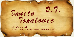Danilo Topalović vizit kartica
